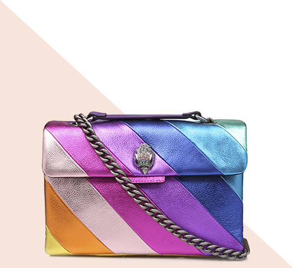 KURT GEIGER LONDON  Kensington Metallic Rainbow Leather Crossbody, Online and select stores.