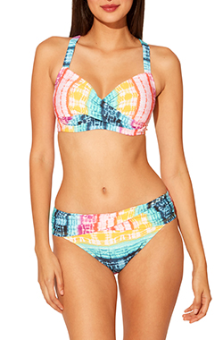 BLEU ROD BEATTIE Good Vibrations Underwire Bra-Sized Swim Top, $91 Good Vibrations Sarong Hipster Swim Bottom, $59