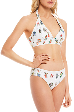 ANTONIO MELANI SWIM Sweet Summer Molded Halter Swim Top, $60 Sweet Summer Shirred Tab Side Classic Hipster Swim Bottom, $50 Exclusively at Dillard’s.