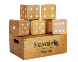Southern Living Pine Wood Giant Lawn Dice with Crate, Set of 7