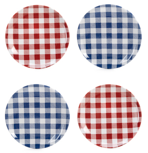 Southern Living Melamine Gingham Salad Plates, Set of 4