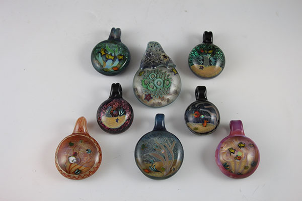 B191444: Detailed Glass Pendants, Andrew Pollack