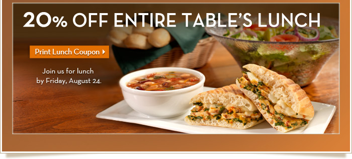 20% off entire table's lunch