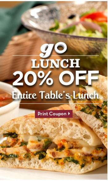 Go Lunch 20% Off Entire Table's Lunch