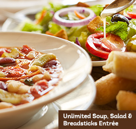 Unlimited Soup, Salad & Breadsticks Entrée