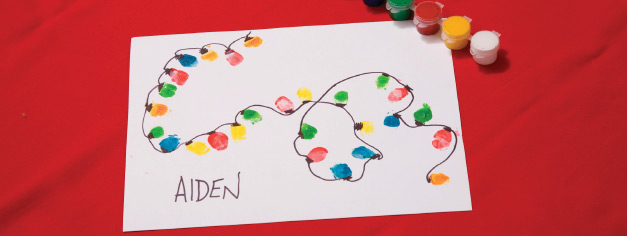 Fingerprint Christmas Lights Keepsake