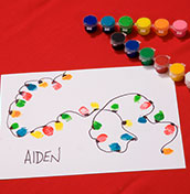 Craft: Fingerpaint Christmas Lights Keepsake