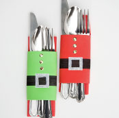 Craft: Santa and Elf Silverware Sleeves