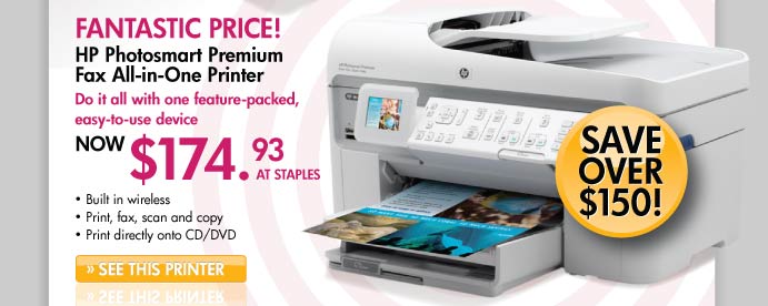 Fantastic Price!

HP Photosmart Premium Fax All-in-One Printer

See it now!
