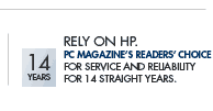 Rely on HP. PC Magazine's Readers' Choice for Service and Reliability for 14 straight years.