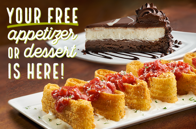 Free appetizer or dessert