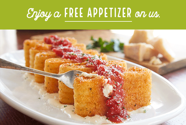 Enjoy a free appetizer on us.