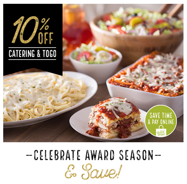 10% off when you pay online. Celebrate award season and save