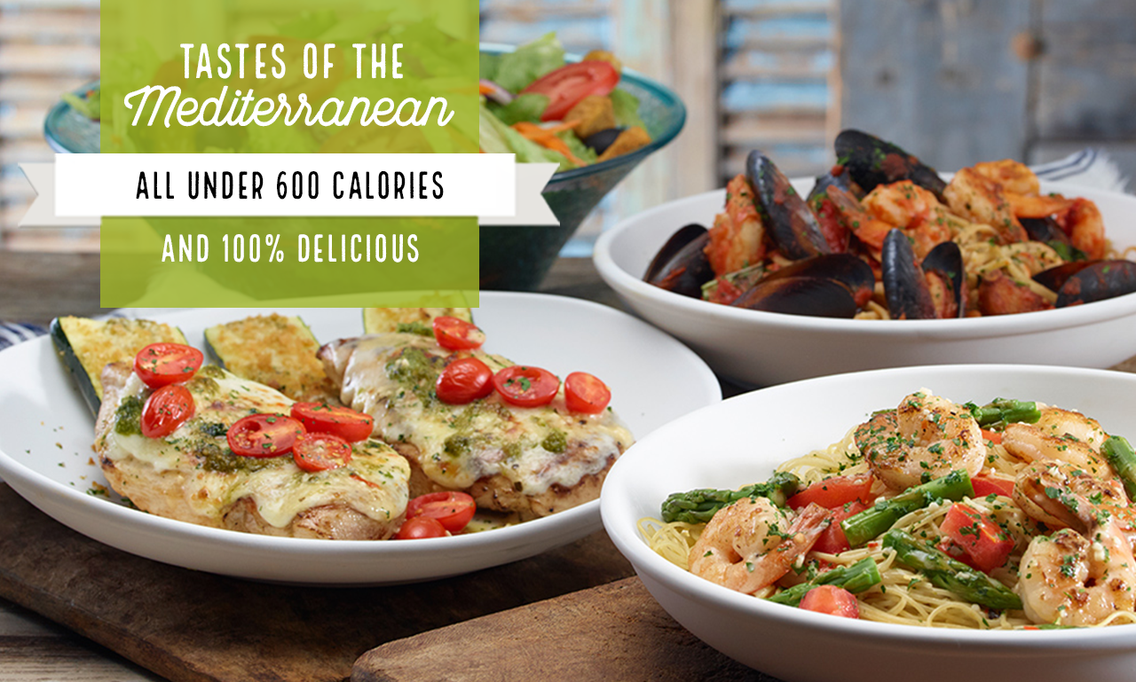 Tastes of the Mediterranean. All under 600 Calories and 100% delicious.