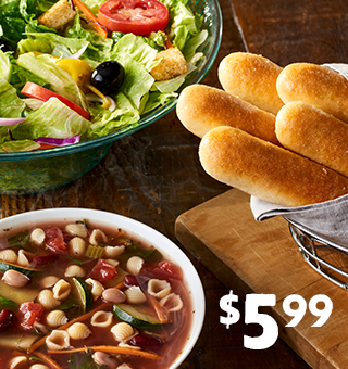 Soup, Salad, and Breadsticks