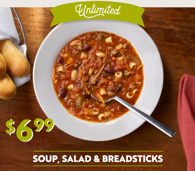 Soup, Salad, and Breadsticks