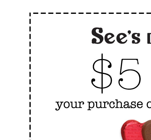 $5 off purchase of $30 or more**