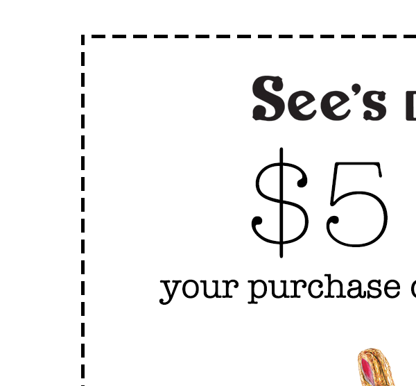 $5 off purchase of $30 or more**