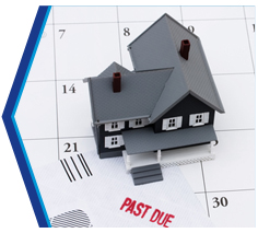 A past due notice on a calendar.