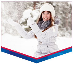 A woman playing in the snow.