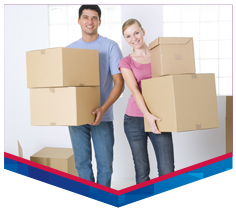 A young couple on moving day.