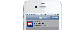 Phone displaying U.S. Bank Mobile App