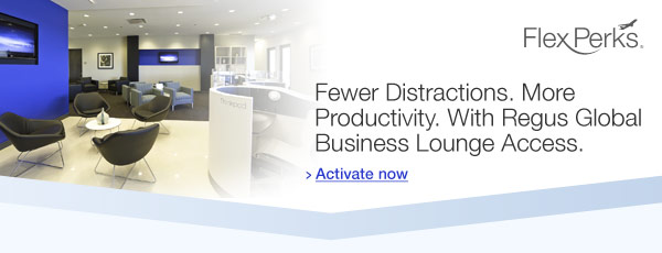 Fewer distractions. More productivity. With Regus global Business Lounge Access.