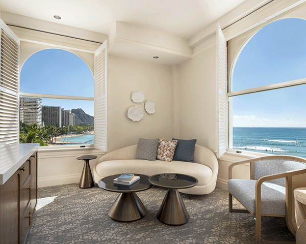 Hawaii hotel room suite.