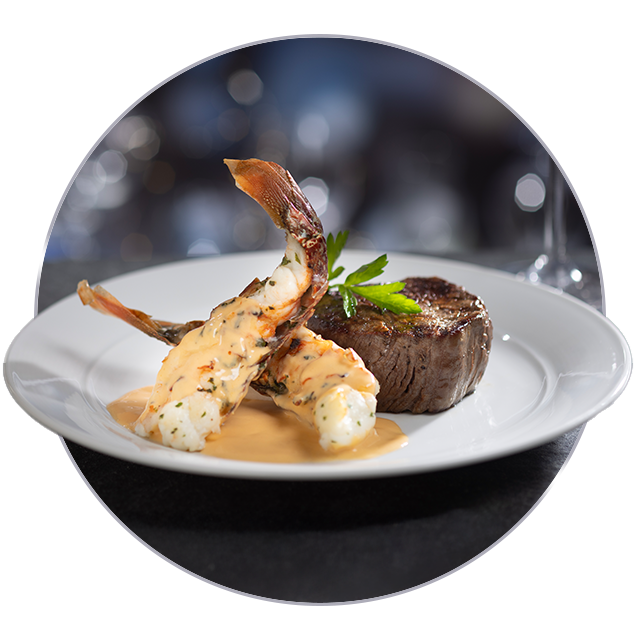 10 oz Center Cut Filet Mignon and 5 oz Roasted South African Lobster