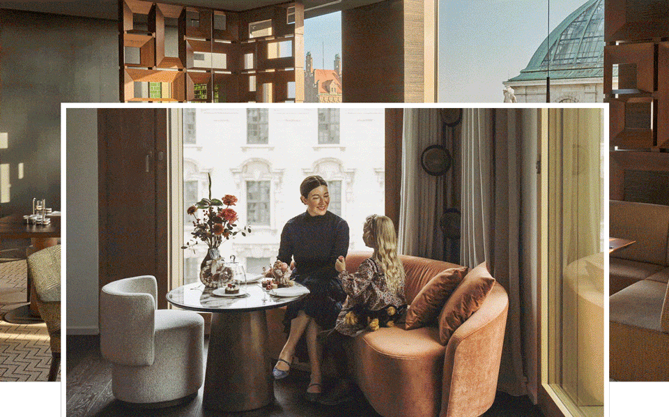 Animated gif rotating through various lifestyle imagery set in different environments.
