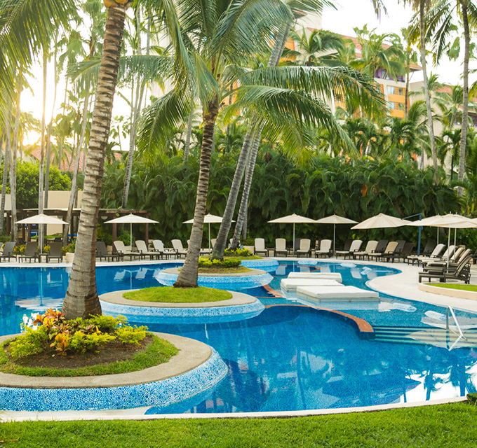 Puerto Vallarta pool view.