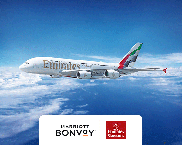 Links to Marriott Bonvoy and Emirates partnership landing page.