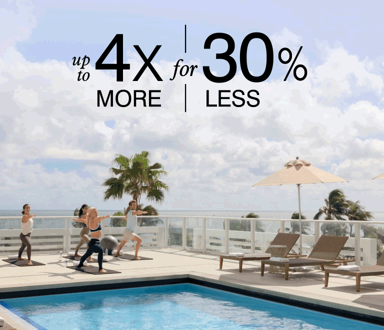 up to 2X MORE FOR 20% LESS, up to 3X MORE FOR 25% LESS, up to 4X MORE FOR 30% LESS.