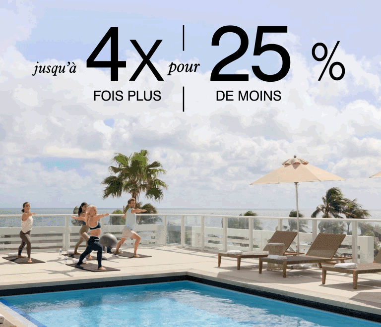 2 FOIS PLUS pour 15 % DE MOINS, 3 FOIS PLUS pour 20 % DE MOINS, jusqu’à 4 FOIS PLUS pour 25 % DE MOINS.