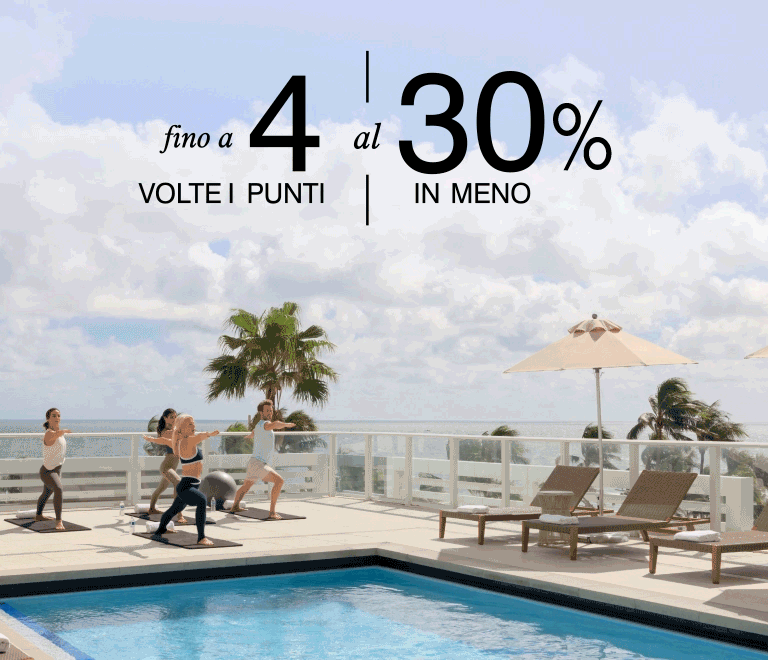 2 VOLTE I PUNTI al 20% IN MENO, 3 VOLTE I PUNTI al 25% IN MENO, fino a 4 VOLTE I PUNTI al 30% IN MENO.