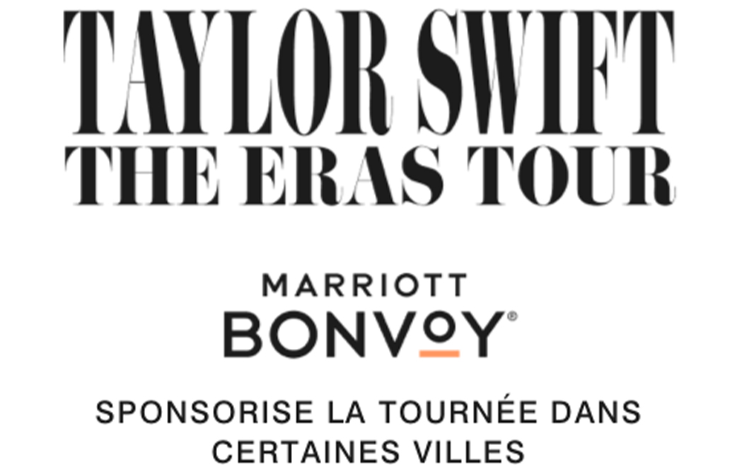 Page d'accueil de l'offre Marriott Bonvoy pour la tournée The Eras Tour de Taylor Swift.