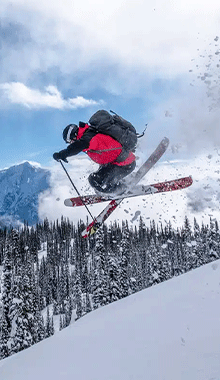 Skiing.