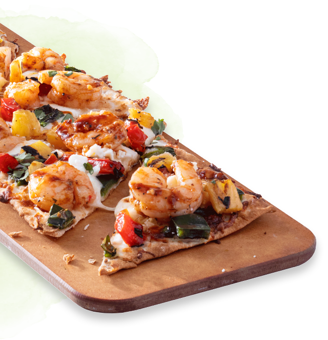 Chipotle BBQ Shrimp Flatbread