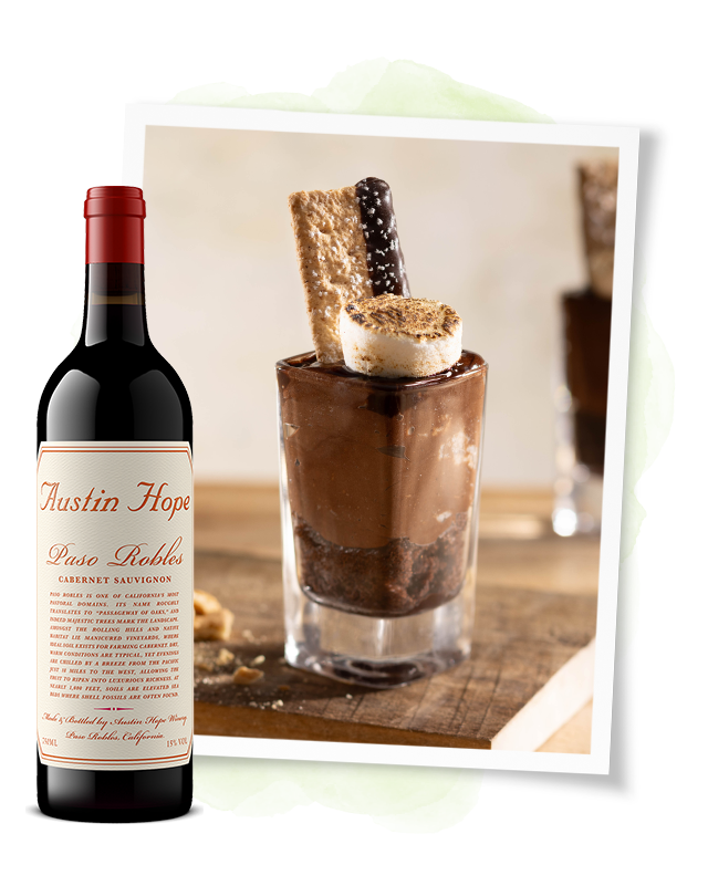 Belgian Chocolate S'mores Mini Indulgence and Austin Hope Cabernet Sauvignon