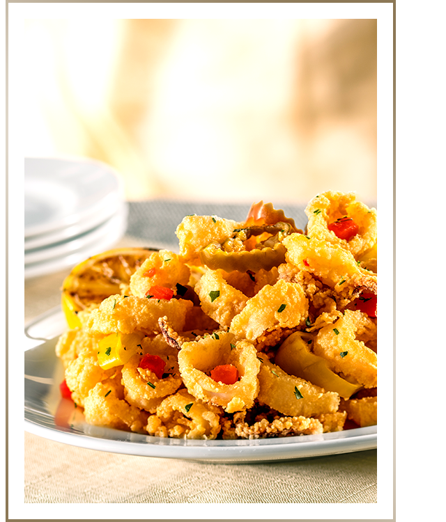 Pan–Fried Calamari with Hot Cherry Peppers